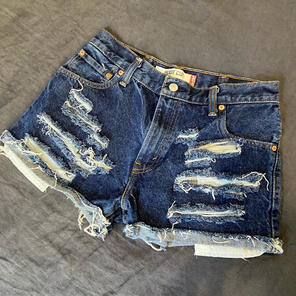 Levi’s bootcut jean cutoff shorts